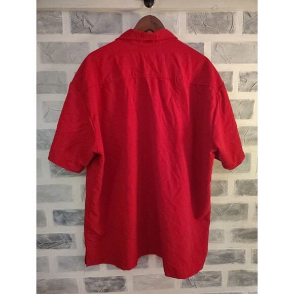 Steady Clothing Men 3X Pinstripe Tiki Panel Rockabilly Red ButtonDown Shirt Bowl - Picture 2 of 7